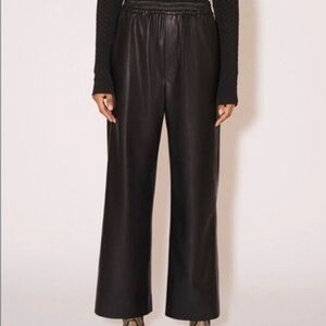 Nanushka black vegan leather Odessa wide leg pants Sz Large